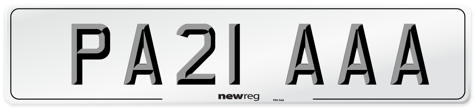 PA21 AAA Number Plate from New Reg